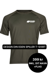 Lav din egen spiller t-shirt med navn og flag - Grøn