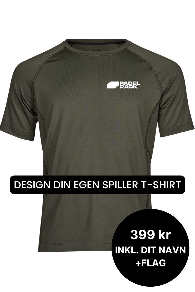 Lav din egen spiller t-shirt med navn og flag - Grøn