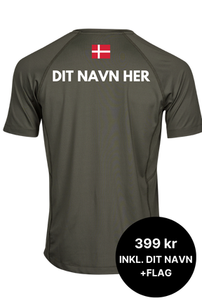 Lav din egen spiller t-shirt med navn og flag - Grøn