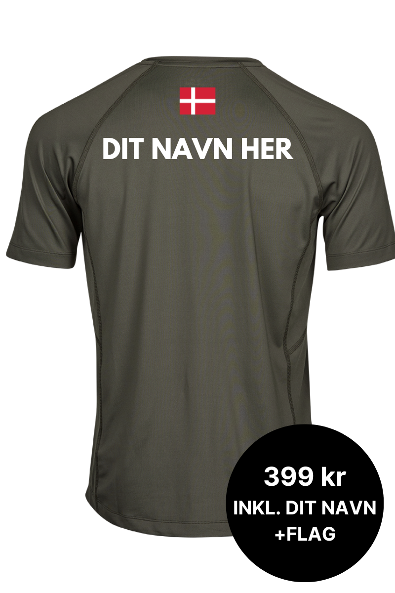 Lav din egen spiller t-shirt med navn og flag - Grøn