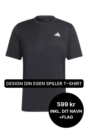 Adidas Club T-shirt - Sort - Spiller T-shirt med navn