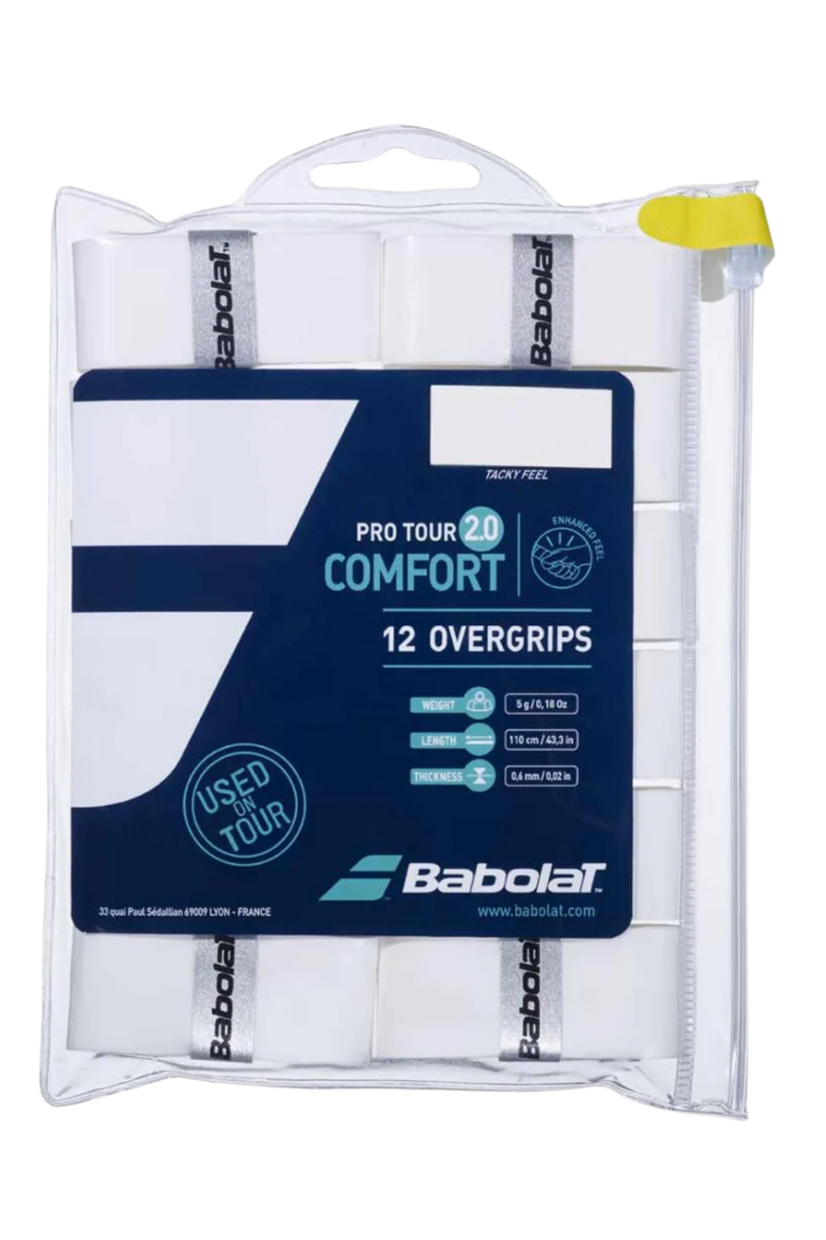 Babolat Pro Tour 2.0 overgrip 12 pak - Hvid